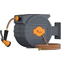 Retractable Garden Hose Reel 1/2 in x82 ft,Auto Slow Rewind System