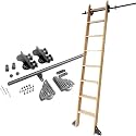 Retractable Rolling Ladder Hardware Kit - Sliding Barn Door Track/Rail For Home &amp; Library, Rolling Library Ladder Hardware Kit, Mobile Ladder System (No Ladder Included)(800cm(26.2 ft) track kit)
