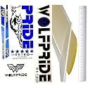 Retro Blue Cricket Bat Sticker White Grip 3 in 1