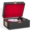 Portable CD Player with Built-in Speaker, Vintage CD Players for Home, Bluetooth CD Music Player with AUX/Headphone Jack, Retro Black Style for Bedroom, Desk, Dorm, Gift for Women and Teens
