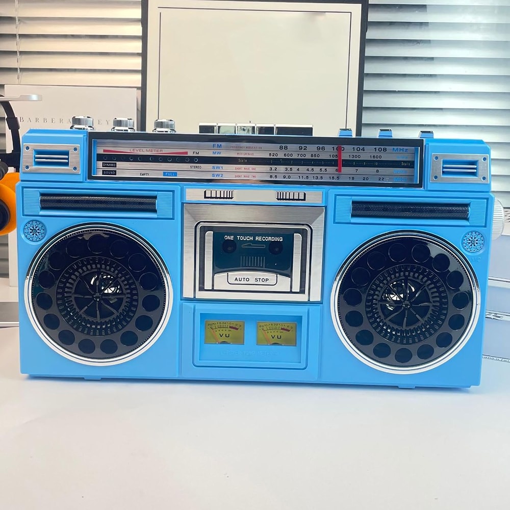 Retro Boombox with Bluetooth, 80s Style Cassette Player, AM /FM Radio ...