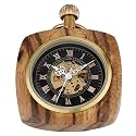 Uncovered Mens Mechanical Pocket Watch Roman Design Dial with Chain