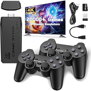 retro game console with 2 wireless controllers video game preloaded with 20000 classic games hdmi output plug and play limited edition black limited edition