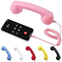Retro Phone Handset, Type-C Wired Phone Receiver with Microphone (Pink)
