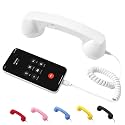Retro Phone Receiver, Vintage Rotary Bluetooth Rotary Phone Receiver, for Video conferencing (White, Type-C)