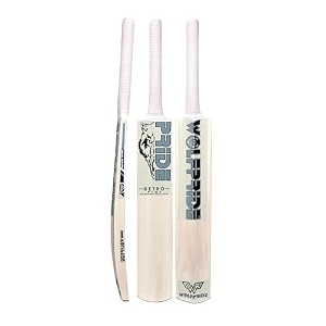 retro plus full size cricket bat ideal for age 15 yrs with anti scuff sheet toe and cover retro plus gray sticker amp white grip kashmir willow cricket bat