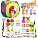 Retro Shaw 33Pcs Cat Toys Pack for Indoor Cats Kitten, with Cube Tunnel