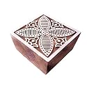 Retro Square Floral Design Wooden Printing Stamp - DIY Henna Fabric Textile Paper Clay Pottery Block Printing Stamp