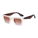 Retro Vintage Rectangilar Thick Abstract UV-Protected Sunglasses