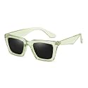 Retro Vintage Rectangilar Thick Abstract UV-Protected Sunglasses