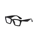 Retro Vintage Rectangilar Thick Abstract UV-Protected Sunglasses