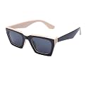 Retro Vintage Rectangilar Thick Abstract UV-Protected Sunglasses