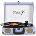 Retrolife® Vinyl Record Player with Speakers, Bluetooth Vinyl Player