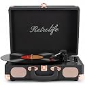 Retrolife® Vinyl Record Player with Speakers, Bluetooth Vinyl Player
