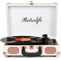 Retrolife® Vinyl Record Player with Speakers, Bluetooth Vinyl Player