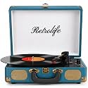Retrolife® Vinyl Record Player with Speakers, Bluetooth Vinyl Player