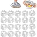 Reusable Aluminum Foil Food Covers, Thickened Heat-Resistant Food Covers, Home Dining Table & Food Container Aluminum Foil Heat-Retaining Cover, Elastic for Bowls & Plates (120 Pack)