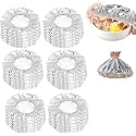 Reusable Aluminum Foil Food Covers, Thickened Heat-Resistant Food Covers, Home Dining Table & Food Container Aluminum Foil Heat-Retaining Cover, Elastic for Bowls & Plates (30 Pack)