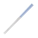 Reusable Metal Chopsticks 1 Pair for Noodels Sushi Hotpot Epsilon 23 cm Long Stainless Steel Chopstick Colorful Perfect Square Grip to Hold Foods for Home Hotels Restaurant (Blue)