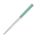 Reusable Metal Chopsticks 1 Pair for Noodels Sushi Hotpot Epsilon 23 cm Long Stainless Steel Chopstick Colorful Perfect Square Grip to Hold Foods for Home Hotels Restaurant (Green)