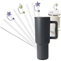 Reusable Straw Set for 40oz & 30oz Tumbler, Replacement Straws Lids Compatible with Simple Modern, Stanley, Owala, 6 Straws, 2 Covers, 1 Brush, BPA-Free, Leak-Proof