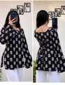Revayat Ras Formal Printed Women Black Top