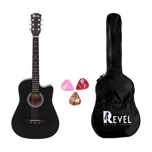 revel rvl-38c-lgp-bk acoustic guitar linden wood ebony right hand orientation