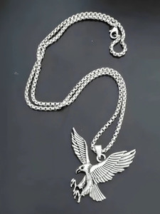 reversea stylish war eagle flying pendant for boys  girls sterling silver silver silver stainless steel locket