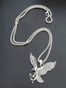 REVERSEA Stylish War Eagle Flying Pendant for Boys & Girls Sterling Silver Silver Silver, Stainless Steel Locket