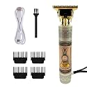 Hair Clippers For Men, Pro Li Close Cutting Trimmer, T-Blade Cordless Electric Rechargeable Grooming Kit 1.5/2/3/4 Mm Zero Gapped Detail Barber Haircut (Monkey), Gold