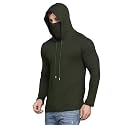 Cotton Solid Men Hooded Neck with Mask