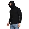 Cotton Solid Men Hooded Neck with Mask