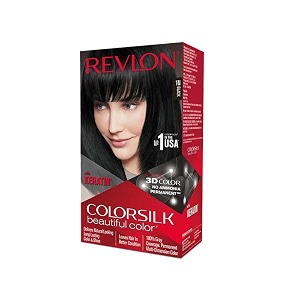 revlon colorsilk permanent hair color for women salon like hair colour at home with 100 grey coverage  pro-keratin amp no ammonia  up to 8 weeks of colour  shade - black 1n pack of 1