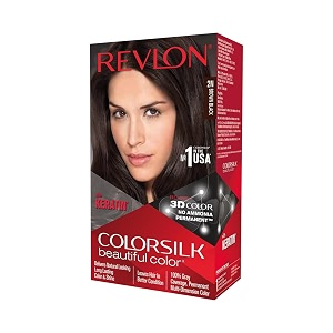 revlon colorsilk permanent hair color for women salon perfect hair colour at home with 100 grey coverage  pro-keratin amp no ammonia  up to 8 weeks of colour  shade - brown black 2n pack of 1