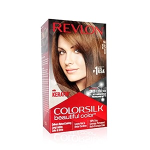 revlon colorsilk permanent hair color for women salon perfect hair colour at home with 100 grey coverage pro-keratin amp no ammonia up to 8 weeks of colour shade - light golden brown 5gpack of 1