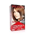 Revlon ColorSilk Permanent Hair Color For Women, Salon Perfect Hair Colour at Home with 100% Grey Coverage, Pro-Keratin &amp; No Ammonia, Up to 8 Weeks of Colour, Shade - Light Golden Brown 5G(Pack of 1)