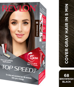 revlon top speed hair color woman  brownish black 68