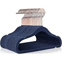 Kids Velvet Hangers 11'' Inch Premium Non Slip Kids Felt Hangers for Closet, Space Saving Toddler Clothes Hanger for Youth's Childrens' Clothes (6, Blue)
