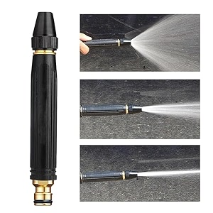 pressure water spray gun car bike washing water pressure booster brass nozzle suitable for 12 nozzles hose pipe clean shave car black