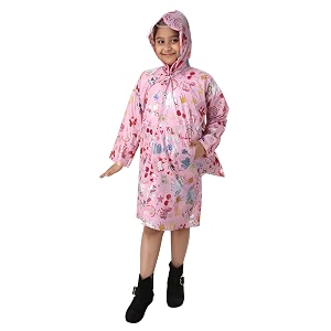 100 waterproof raincoatrainwear for kids boysgirls unisex with pockets head cap backpack bag protection