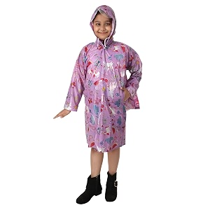100 waterproof raincoatrainwear for kids boysgirls unisex with pockets head cap backpack bag protection