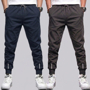 Reya Solid Men Blue Grey Track Pants