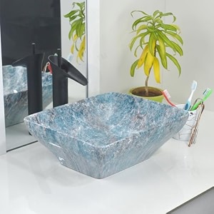 reyal imported wash basin for bathroom size  1334 x 1534x 5534 table top basin wash basin over counter wash basin only vessel sink blue galaxy