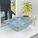 Reyal Imported Wash basin for Bathroom (Size : 13" x 15"x 5.5") Table Top Basin Wash Basin over counter (Wash Basin only) Vessel Sink (Blue Galaxy)