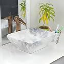 Reyal Imported Wash basin for Bathroom (Size : 13" x 15"x 5.5") Table Top Basin Wash Basin over counter (Wash Basin only) Vessel Sink (Blue Cloud)