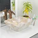 Reyal Imported Wash basin for Bathroom (Size : 13" x 15"x 5.5") Table Top Basin Wash Basin over counter (Wash Basin only) Vessel Sink (Stone Marble)