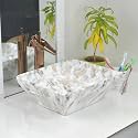 Reyal Imported Wash basin for Bathroom (Size : 13" x 15"x 5.5") Table Top Basin Wash Basin over counter (Wash Basin only) Vessel Sink (Gold Sparks)