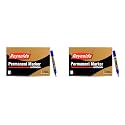 Reynolds Bold Point Tip Permanent Marker For Office and Home Use I Leak Proof Marker Pens with Unique Tip Stopper System - 10CT Blue, (2067295) (Pack of 2)