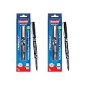 TRIMAX 2 CT POUCH - BLACKI Lightweight Roller Pen With Comfortable Grip for Extra Smooth Writing I School and Office Stationery | 0.5mm Tip Size