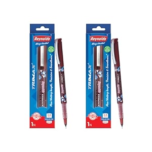 trimax 2 ct pouch - redi lightweight roller pen with comfortable grip for extra smooth writing i school and office stationery  05mm tip size